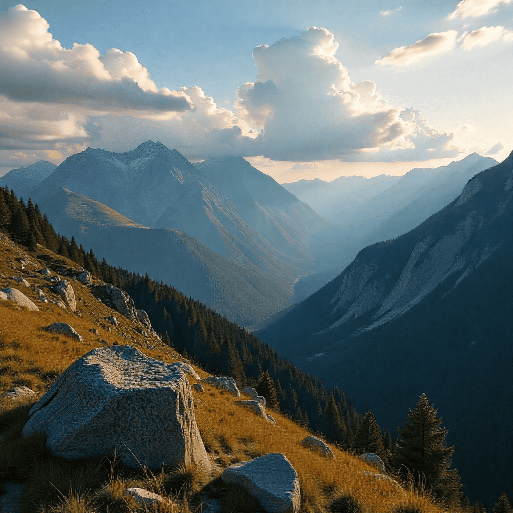 Landscape photographer capturing scenic mountain views